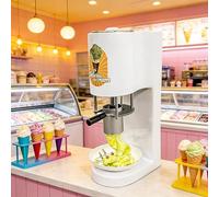 DIUNAOZI Commercial Ice Cream Maker 7.4-7.9 gal/hr, Stainless Steel Spaghetti Ice Cream Machine with 4 Molds, Fun Noodle Shape Pasta Ice Cream Press for Dessert Business White