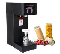 DIUNAOZI Cup Sealing Machine,Commercial Automatic Can Sealer Machine with Counter & LCD Display, Electric Canning Machine for Aluminum & Plastic Beverage Cans,Height Adjustable Black-110v