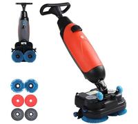 DIUNAOZI Floor Scrubber, Electric Power Scrubber for Floor Cleaning,with 17" Cleaning Width, Rotary Double Brushes, 360° Rotating Head, for Efficient Industrial Cleaning & Floor Maintenance red