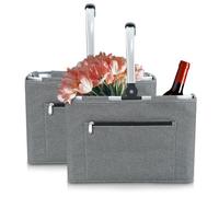 Diurwur® 2 x Foldable 30 L Shopping Basket, Large Picnic Basket with Padded Handles, Folding Basket, Shopping Bag with Aluminium Frame, Sturdy Basket, Ideal for Travel, Picnic, Shopping, Gift