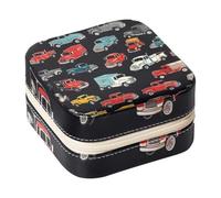 Diusye Small Jewellery Box for Ring Earring Necklace Bracelet Bangle, Mini Travel Jewelry Case Storage Organiser for Women Girls Gifts - Vintage Semi Truck Puckup Car