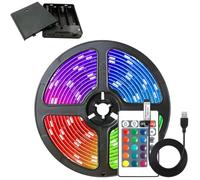 Diuturnous Battery Powered USB LED Strip Lights with Remote Control, RGB Colourful Lights for Decoration (3m)