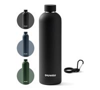 DIUWEU Stainless Steel Water Bottle Double Wall,Insulated Water Bottles with Buckle,BPA Free,12hrs Hot & 24hrs Cold,350ml/500ml/750ml/1L,Suitable for Gym,Camping,Cycling,Travel,Hiking,Sports,Work
