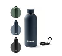 DIUWEU Stainless Steel Water Bottle Double Wall,Insulated Water Bottles with Buckle,BPA Free,12hrs Hot & 24hrs Cold,350ml/500ml/750ml/1L,Suitable for Gym,Camping,Cycling,Travel,Hiking,Sports,Work