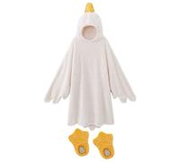 Diuyzoc Funny White Goose Pajamas, Full Body Warmth, 150-185cm, Wearable Goose Blanket, Duck Oversized Blankets Hooded, Cute Design, For Home Living Room Bedroom Movie Night