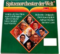 div. Künstler - SPITZENORCHESTER DER WELT / Waldo de los Rios / Kurt Edelhagen / Alfred Hause / Max Greger / Kai Warner / Roberto Delgado / Bert Kaempfert / Arthur Fiedler / James Last / Klapp-Bildhülle / Polydor # 2434107 und 108 / Deutsche Pressung / 12" Vinyl Doppel-Langspiel Schallplatte