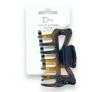 Diva Classic Claw Premium Hair Clip | 9 CM / 3.5 INCH | Quality Materials | Amber & Gold Tortoiseshell, Black | All Hair Types Thick & Thin | Durable Grip & Secure Hold (Gold Tortoiseshell)