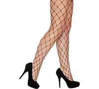 Diva Dazzle Women's Fishnet Tights - Diamond Mesh Lingerie Stockings | Stretchy Black Stockings for Costumes, Fashion, Burlesque, Dance & Gothic Outfits | One Size Fits Most (Black Whalenet)
