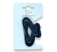 Diva Intertwined Elegant & Premium Hair Claw Clip | For All Hair Types Thick & Thin | Quality Materials | Chic & Fashionable | Secure Hold (Black, 6 CM / 2.4 INCH)