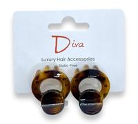 Diva Open Round Elegant & Premium Hair Claw Clip | 3 CM / 1.2 INCH | Amber or Gold Tortoiseshell, Black | Quality Materials | Durable Grip & Secure Hold (Gold Tortoiseshell, 3 CM / 1.2 INCH)