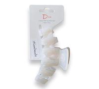 Diva Pearl White Lightweight Hair Claw Clips Women 11.5cm/4.53in Daily Versatile Strong Grip Non-Slip Retro Kitsch Style For Thick Hair Cute Girlish Student Friendly
