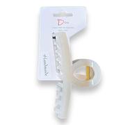 Diva Pearl White Lightweight Hair Claw Clips Women 11.5cm/4.53in Daily Versatile Strong Grip Non-Slip Retro Kitsch Style For Thick Hair Cute Girlish Student Friendly