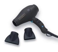 Diva Pro Styling Micro 5000 Pro Dryer, Professional Power 110 m3/h, Super-Lightweight Micro-Size, with Macadamia Oil, Argan Oil, and Keratin for Ultra-Shiny and Smooth Hair, Black