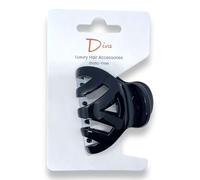 Diva Scalloped Elegant & Premium Hair Claw Clip | For All Hair Types Thick & Thin | Quality Materials | Chic & Fashionable | Secure Hold (Black, 6 CM / 2.4 INCH)