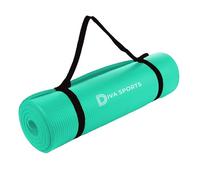 Diva Sports Premium Extra Thick Yoga Mat, 15mm Non-Slip Leather Workout Mat, 180x60cm with Carry Strap (Turquoise)