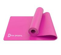 Diva Sports Premium Extra Thick Yoga Mat, 15mm Non-Slip Leather Workout Mat, 180x60cm with Carry Strap (Pink)