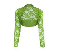 Divadames Womens Cropped Lace Shrug Ladies Bolero Apple Green Size L/X