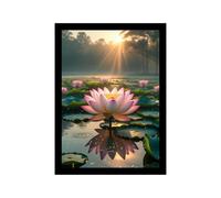 DivaFrames Lotus Photo Frame Wall Vastu, Kamal Flower Wall Art, Vastu Paintings for Home, Spiritual Wall Hanging Décor, Meditation Room, 10x13 Inch