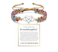 DivaGlamz For Granddaughter - For You Are Always In Mine Beads Bracelet, Double Layer Natural Stone Beaded Wrap Infinity Heart Charm Gift Jewelry, L, Copper, no gemstone