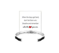 DivaGlamz Remember Who The F You Are Motivational Color wave Bracelet For Women, Stainless Steel with Hidden Message Engraved Friendship Cuff Bracelets To Sorority Sisters Inspirational Gifts Jewelry