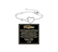 DivaGlamz To My Daughter Forever Connected Bracelet, Infinity Forever Love Heart Bracelets You Are Always In Mine From Mom Cubic Zirconia Adjustable Inspirational Gift Jewelry, L, Copper, no gemstone