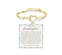 DivaGlamz To My Granddaughter Forever Connected Bracelet, Infinity Forever Love Heart Bracelets You Are Always In Mine From Grandmother Cubic Zirconia Adjustable Birthday Gift Jewelry, L, Copper, no