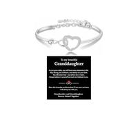 DivaGlamz To My Granddaughter Forever Connected Bracelet, Infinity Forever Love Heart Bracelets You Are Always In Mine From Grandmother Cubic Zirconia Adjustable Birthday Gift Jewelry, L, Copper, no