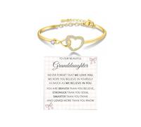 DivaGlamz To My Granddaughter Forever Connected Bracelet, Infinity Forever Love Heart Bracelets You Are Always In Mine From Grandmother Cubic Zirconia Adjustable Birthday Gift Jewelry, L, Copper, no