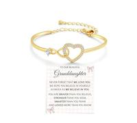 DivaGlamz To My Granddaughter Forever Connected Bracelet, Infinity Forever Love Heart Bracelets You Are Always In Mine From Grandmother Cubic Zirconia Adjustable Birthday Gift Jewelry, L, Copper, no