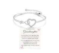 DivaGlamz To My Granddaughter Forever Connected Bracelet, Infinity Forever Love Heart Bracelets You Are Always In Mine From Grandmother Cubic Zirconia Adjustable Birthday Gift Jewelry, L, Copper, no