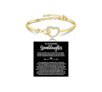 DivaGlamz To My Granddaughter Forever Connected Bracelet, Infinity Forever Love Heart Bracelets You Are Always In Mine From Grandmother Cubic Zirconia Adjustable Birthday Gift Jewelry, L, Copper, no