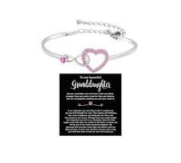 DivaGlamz To My Granddaughter Forever Connected Bracelet, Infinity Forever Love Heart Bracelets You Are Always In Mine From Grandmother Cubic Zirconia Adjustable Birthday Gift Jewelry, L, Copper, no