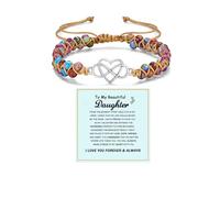 DivaGlamz To My Granddaughter-Infinity Forever Love Heart Bracelet, Natural Emperor Stone Double Layer Purple Beaded Woven Wrap Bracelets Adjustable Mind Peace Gift Jewelry, L, Stone, no gemstone