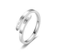 DivaGlamz Trust God Ring For Women, Adjustable Stainless Steel Religious Inspirational Engraved Rings Fashion Faith Gifts Jewelry, Stainless Steel, No Gemstone