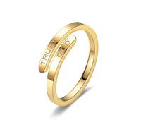 DivaGlamz Trust God Ring For Women, Adjustable Stainless Steel Religious Inspirational Engraved Rings Fashion Faith Gifts Jewelry, Stainless Steel, No Gemstone