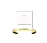 DivaGlamz Truth Be Told You're A Crackin' Mum Color Color Bracelet, Stainless Steel With Hidden Message Engraved Cuff Bracelets To Mana Birthday Inspirational Gifts Jewelry, L, Stainless Steel, no