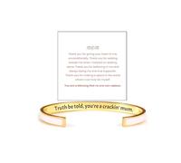 DivaGlamz Truth Be Told You're A Crackin' Mum Color Color Bracelet, Stainless Steel With Hidden Message Engraved Cuff Bracelets To Mana Birthday Inspirational Gifts Jewelry, L, Stainless Steel, no