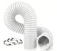Divalune 150mm Flexible Ducting 3m, 6 Inch Air Conditioner Hose | PVC Aluminium Ducting Heavy-Duty 4 Layer Protection, with 2 Clamps for Extractor Fan, Grow Tents, Tumble Dryer