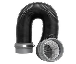 Divalune 75mm Flexible Air Duct Hose 2.5m, 3 Inch Diesel Heater Ducting | with Easy-Fit Soft Connector, 4-Layer PVC Aluminium Ventilation Ducting with 2 Clamps, for Ventilation, Exhaust