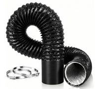Divalune 75mm Flexible Ducting 3m, 3 Inch Diesel Heater Ducting | Heat Resistant Air Ducting Vent Hose Pipe, PVC Aluminium Ducting Hose with 2 Clamps for Diesel Heater, Extractor Fan