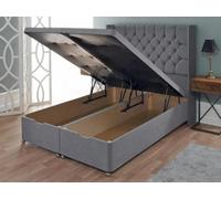 Divan Base Direct Artisan End Lift Ottoman Storage Divan Bed Base Only 4Ft6 Double - Wool Steel