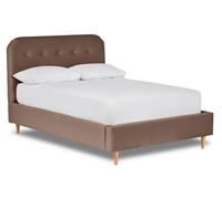 Divan Base Direct Celestia Contemporary Button Backed Fabric Bed Base Only 4Ft Small Double- Verlour Pewter