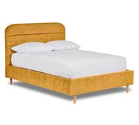Divan Base Direct Crystal Contemporary Fabric Bed Base Only 4Ft Small Double- Pavia Mustard
