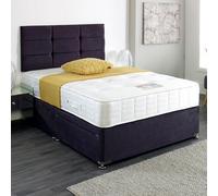 Divan Base Direct Dura Bed Pocket Memory 1000 Pocket Sprung Memory Foam Divan Bed Set 5Ft King Large End Drawer- Naples Black