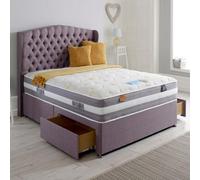 Divan Base Direct Dura Beds Cloud Lite Opulence 1500 Pocket Sprung Foam Divan Bed Set 4Ft Small Double 2 Drawers Side- Naples Lilac
