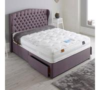 Divan Base Direct Dura Beds Cloud Lite Tranquility 1000 Pocket Sprung Foam Divan Bed Set 4Ft6 Double 2 Drawers Side- Naples Lilac