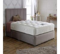 Divan Base Direct Dura Beds Royal Crown Natural 3000 Pocket Sprung Top Divan Bed Set 6Ft Super King 4 Drawers Continental- Plush Light Silver