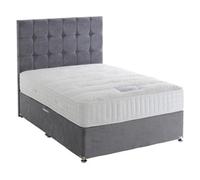 Divan Base Direct Dura Beds Thermacool Tencel 2000 Pocket Sprung Latex Gel Divan Bed Set 5'0 King 4 Drawers Plush Velvet Silver