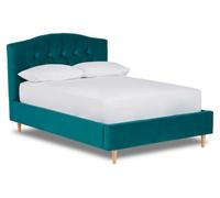 Divan Base Direct Enigma Classic Chesterfield Fabric Bed Base Only 5Ft King- Verlour Deep Teal