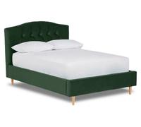 Divan Base Direct Enigma Classic Chesterfield Fabric Bed Base Only 5Ft King- Verlour Emerald